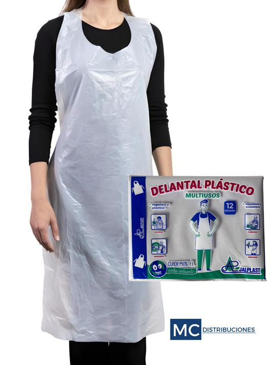 Delantal Plástico Desechable x12 Unds