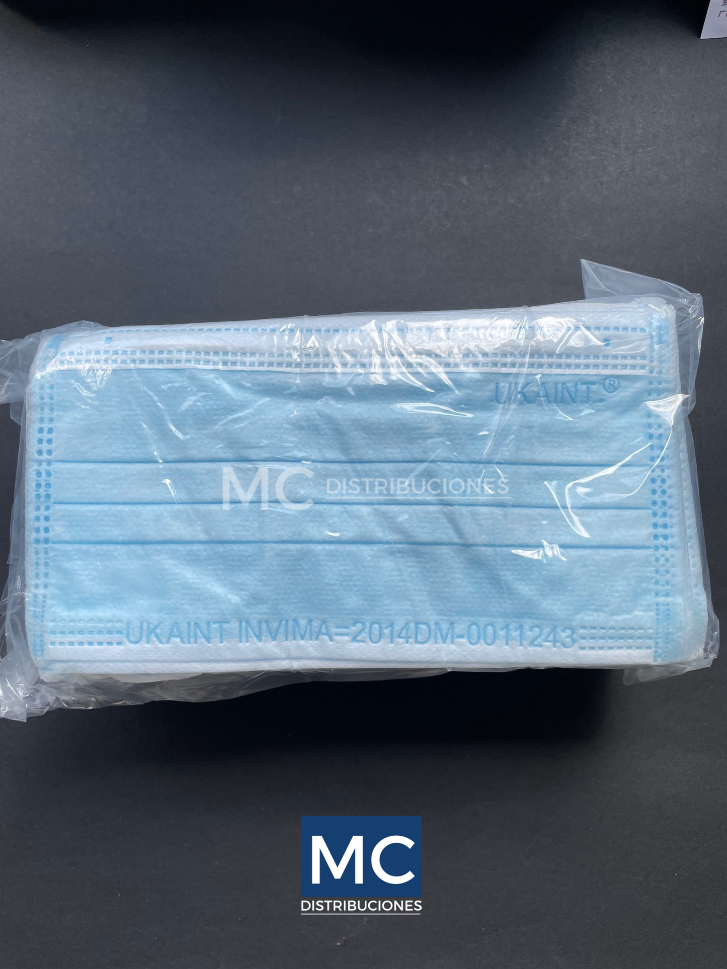 Tapabocas 3 Capas Azul x50
