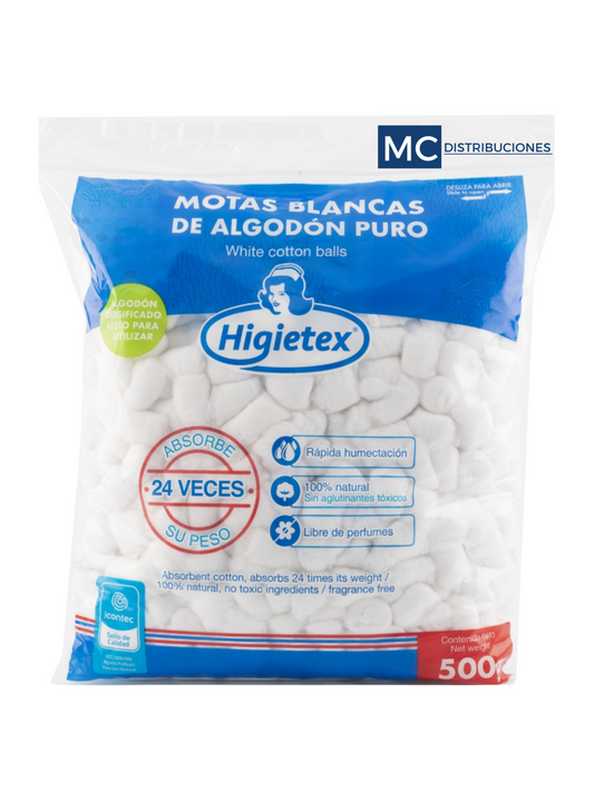 Algodón Torunda x 500G Higietex