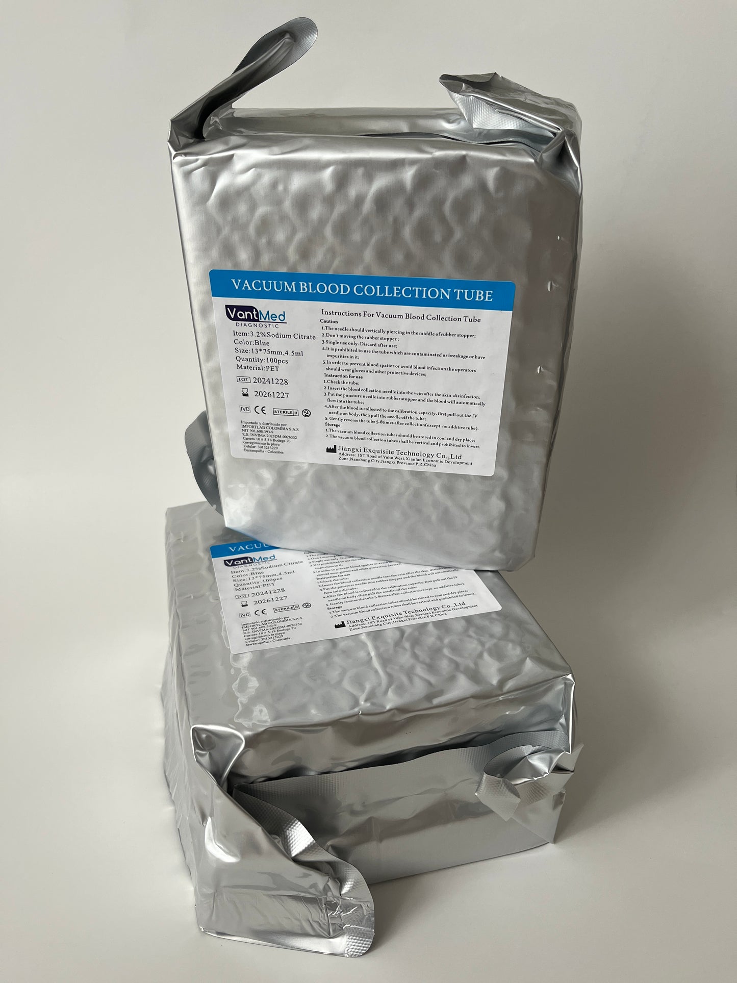Tubo Vacutainer Tapa Azul 4,5ml x100