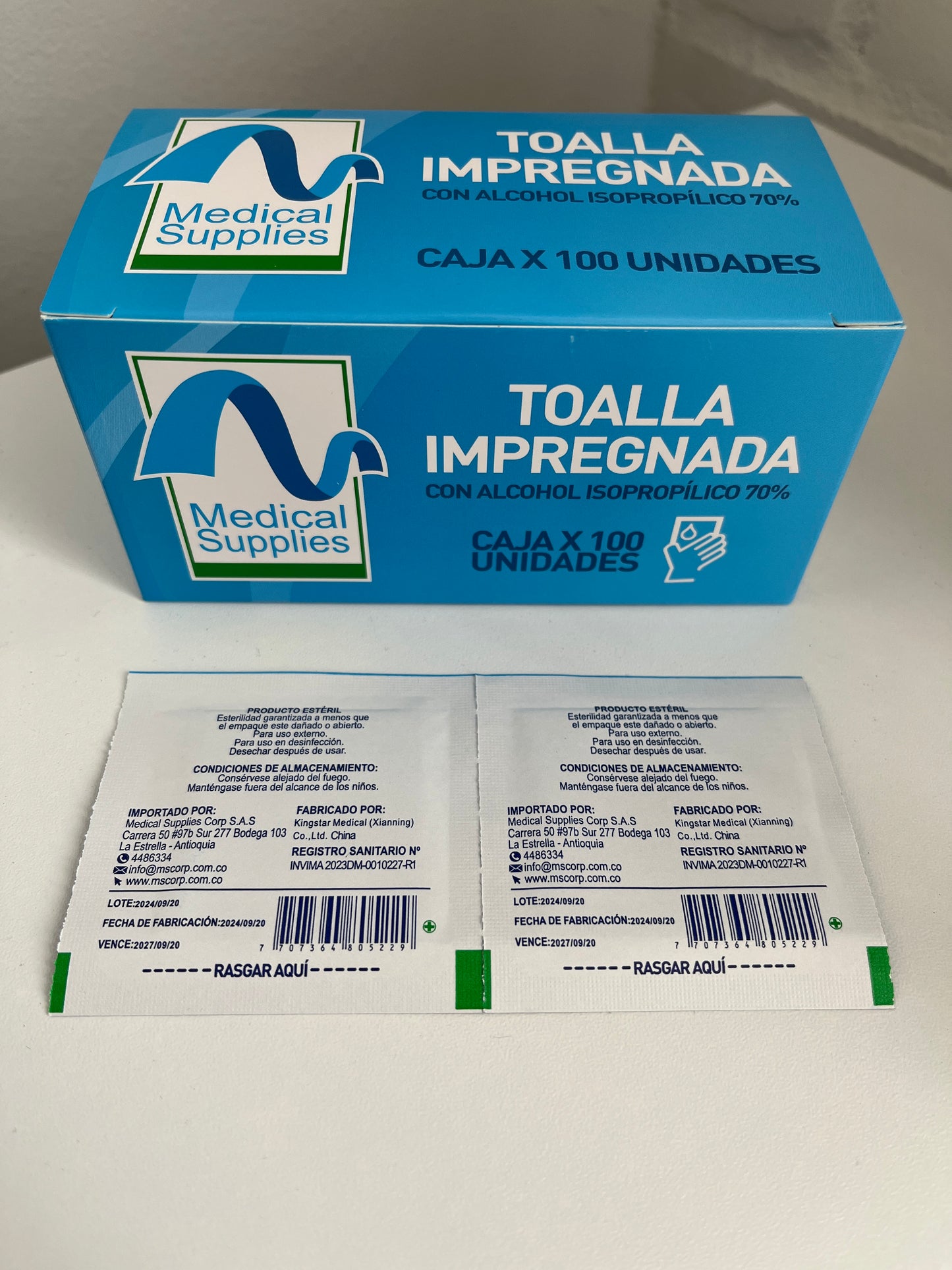 Toalla Impregnada con Alcohol