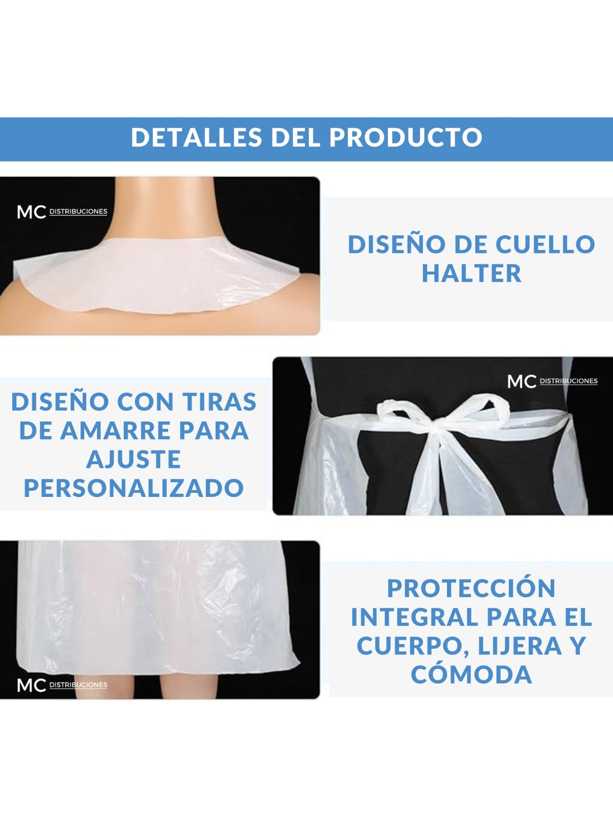 Delantal Plástico Desechable x12 Unds