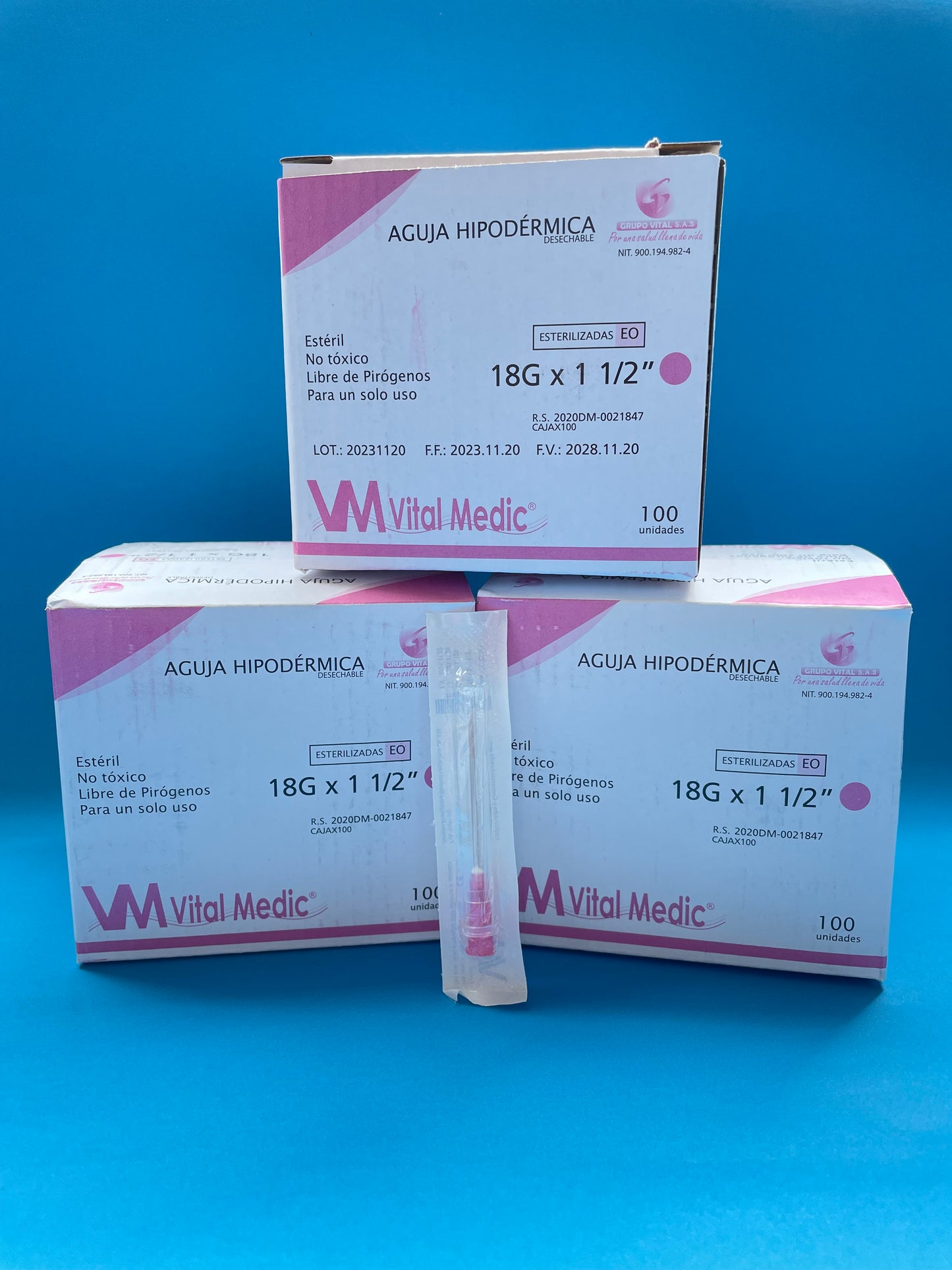 Aguja hipodérmica Caja x100 Unds