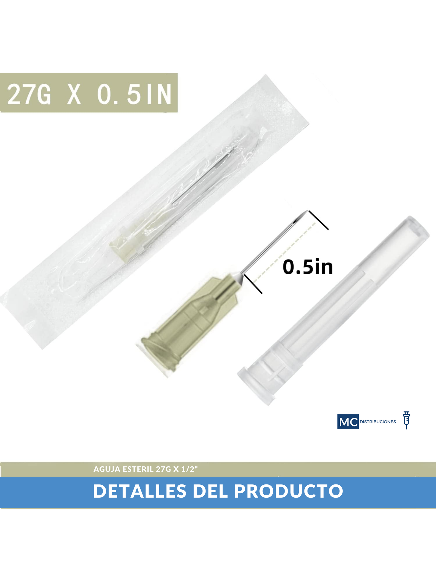 Aguja hipodérmica Caja x100 Unds
