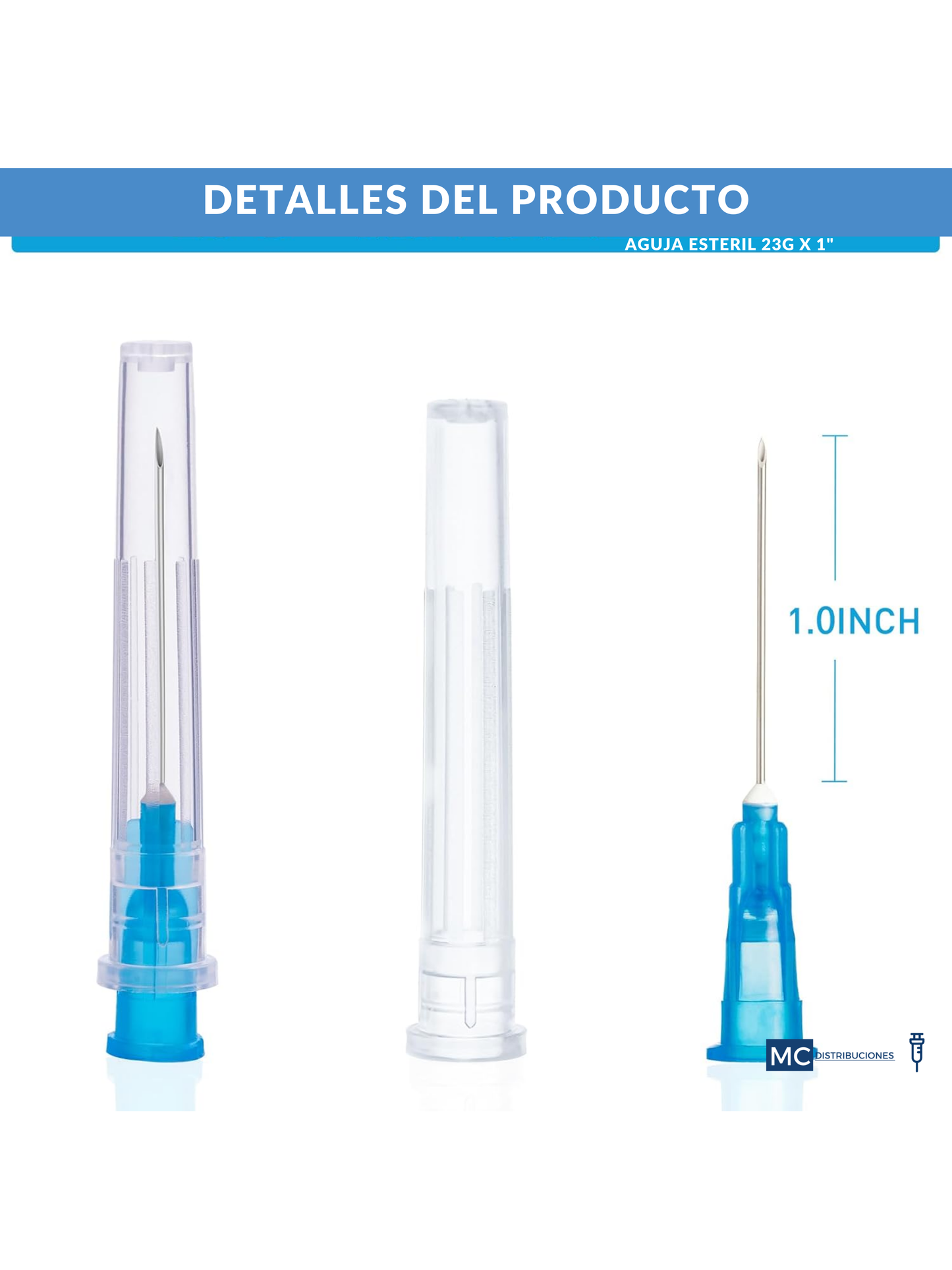 Aguja hipodérmica Caja x100 Unds