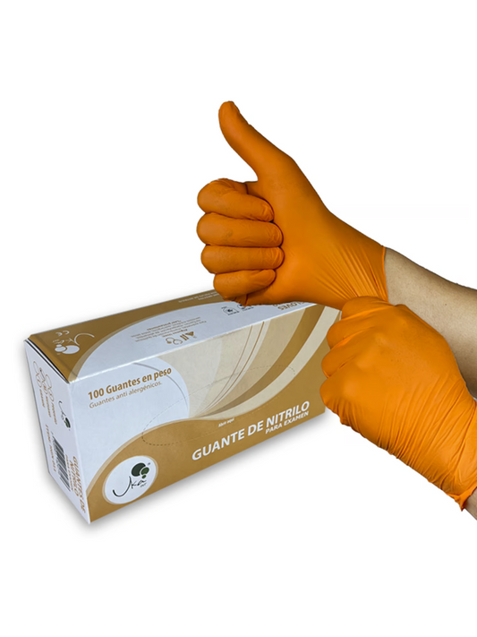 Guantes de Nitrilo Naranja