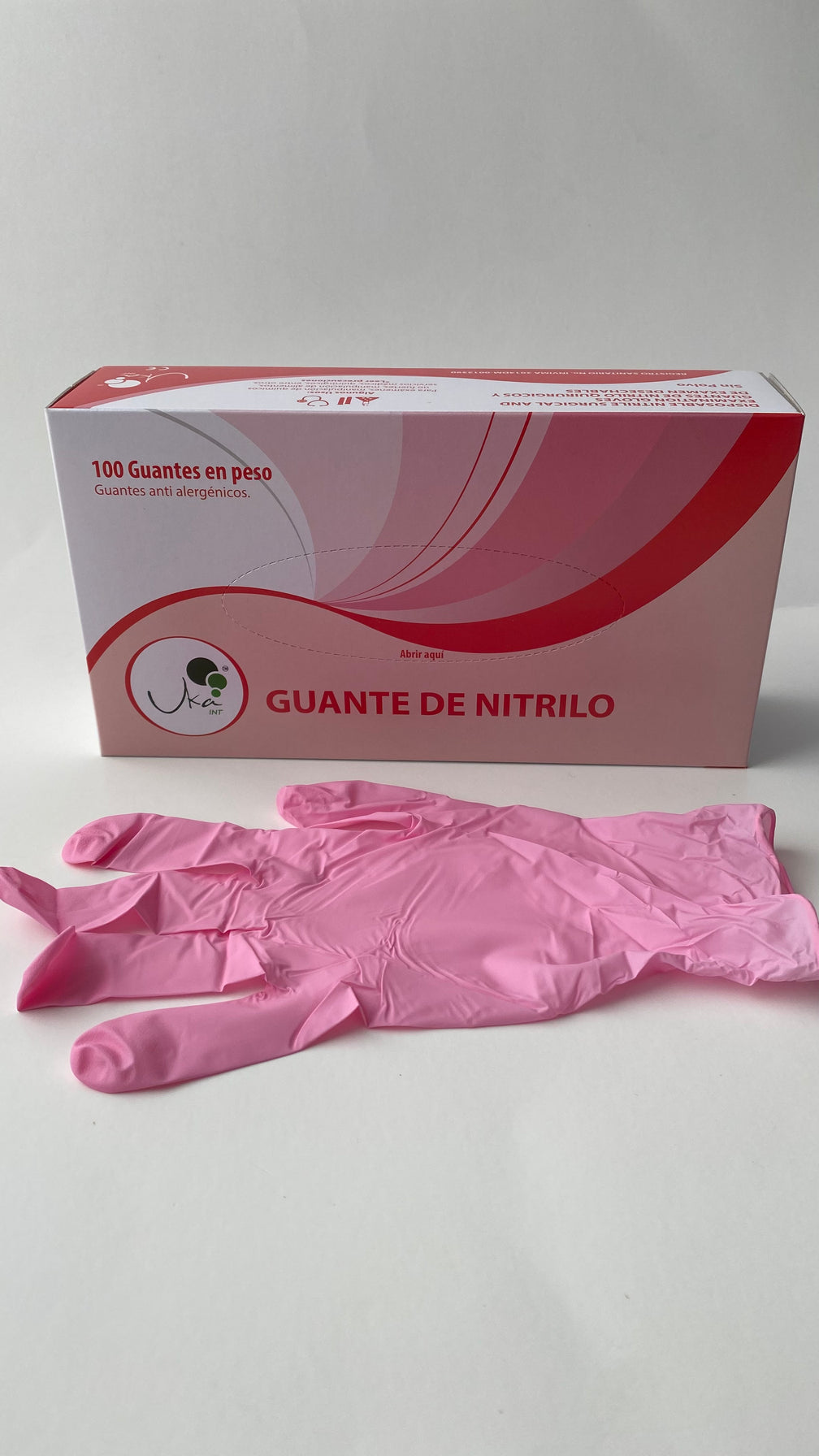 Guantes de Nitrilo Rosado Caja x100 Unds