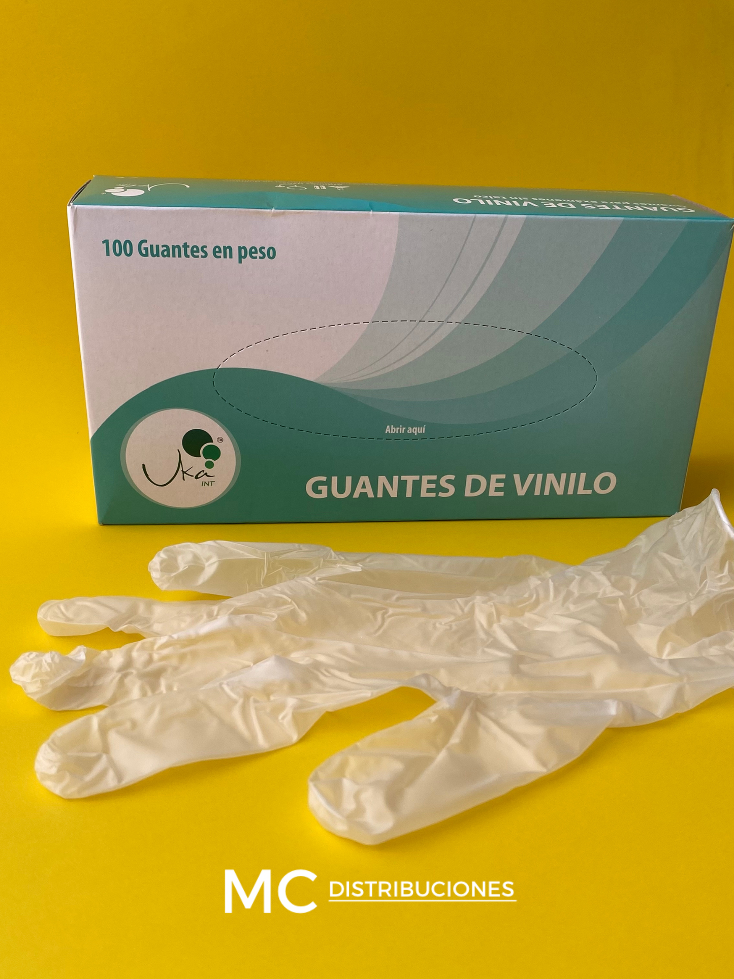 Guantes De Vinilo Caja x100 Unds