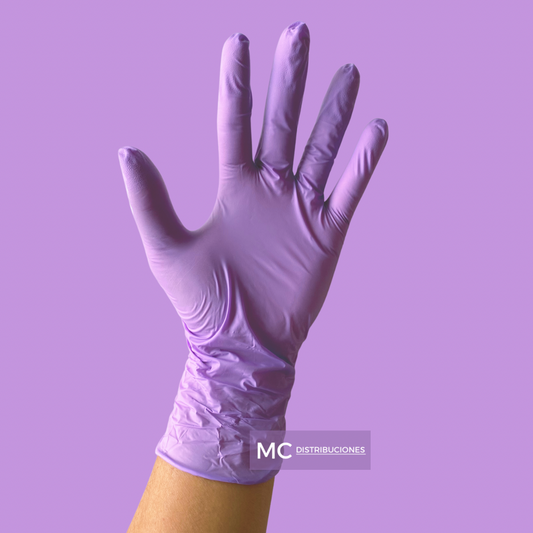 Guantes De Nitrilo Lila Caja x100 Unds