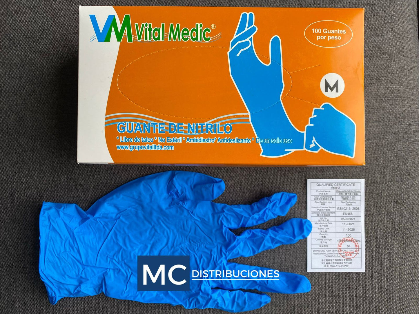 Guantes De Nitrilo Azul x100 Unds