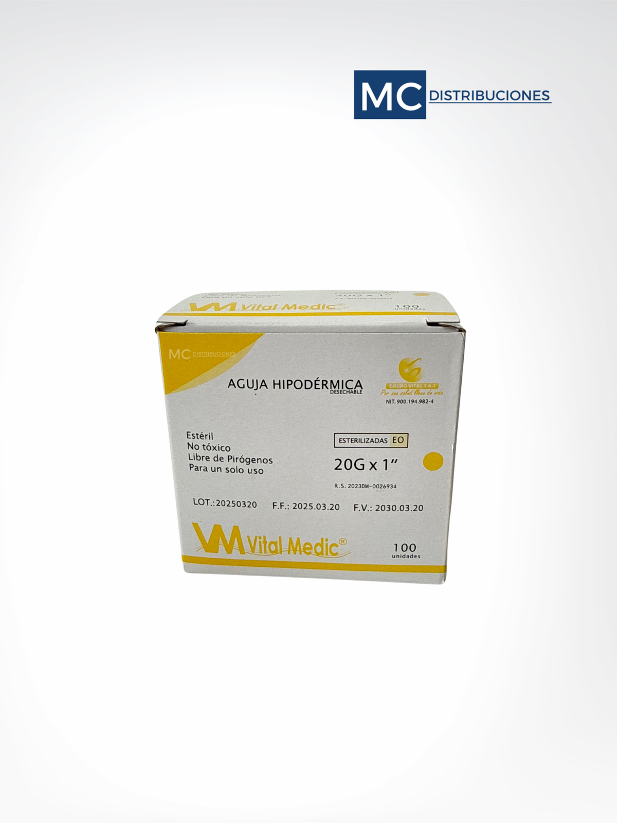 Aguja hipodérmica Caja x100 Unds
