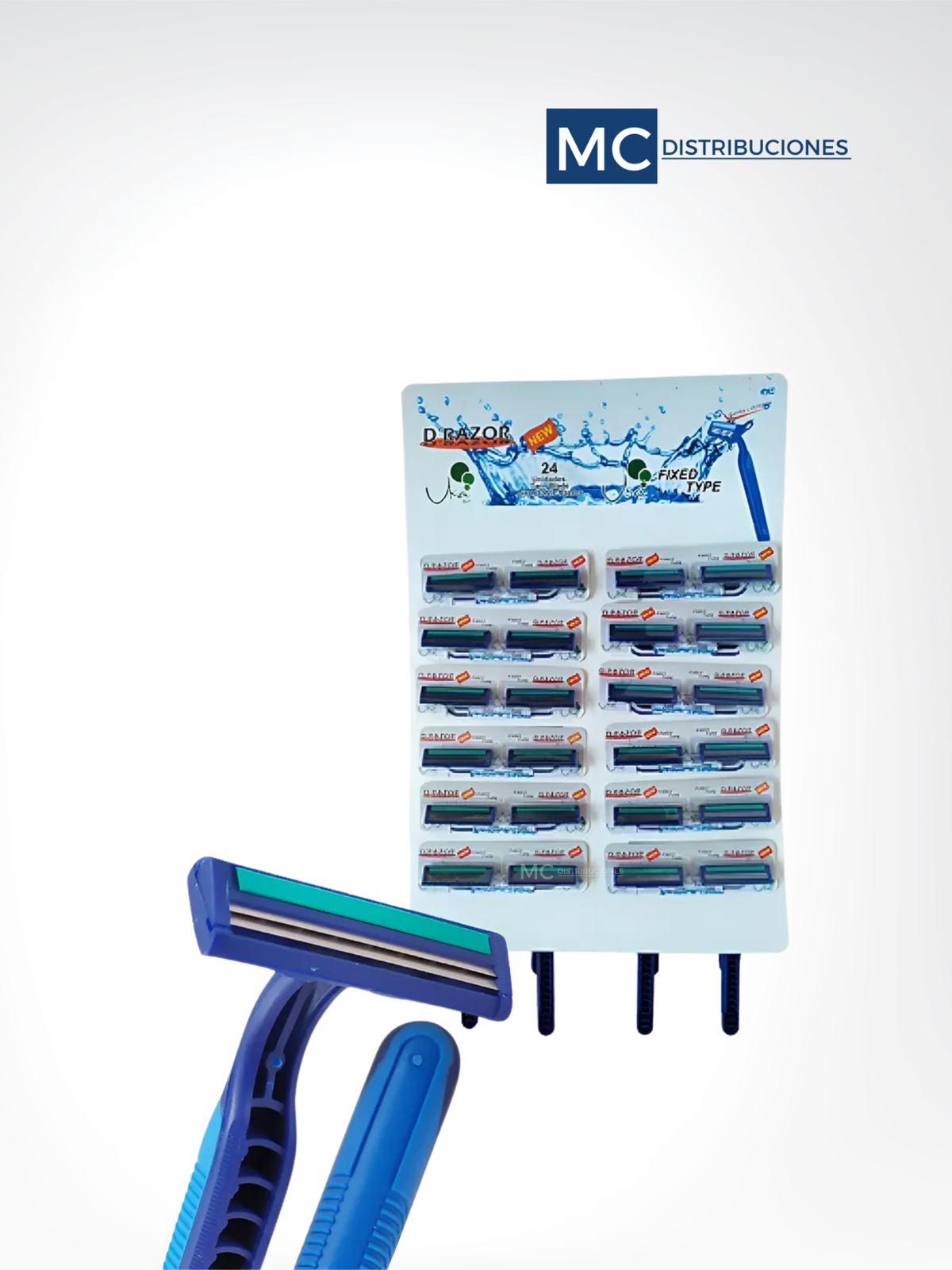 Maquina de Afeitar Azul x24 Unds 2 hojas