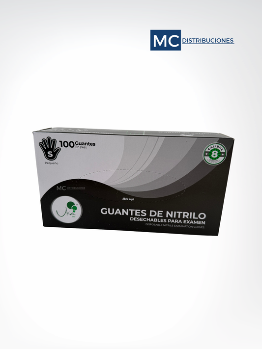 Guantes de Nitrilo negro calibre 8 x 100 unds