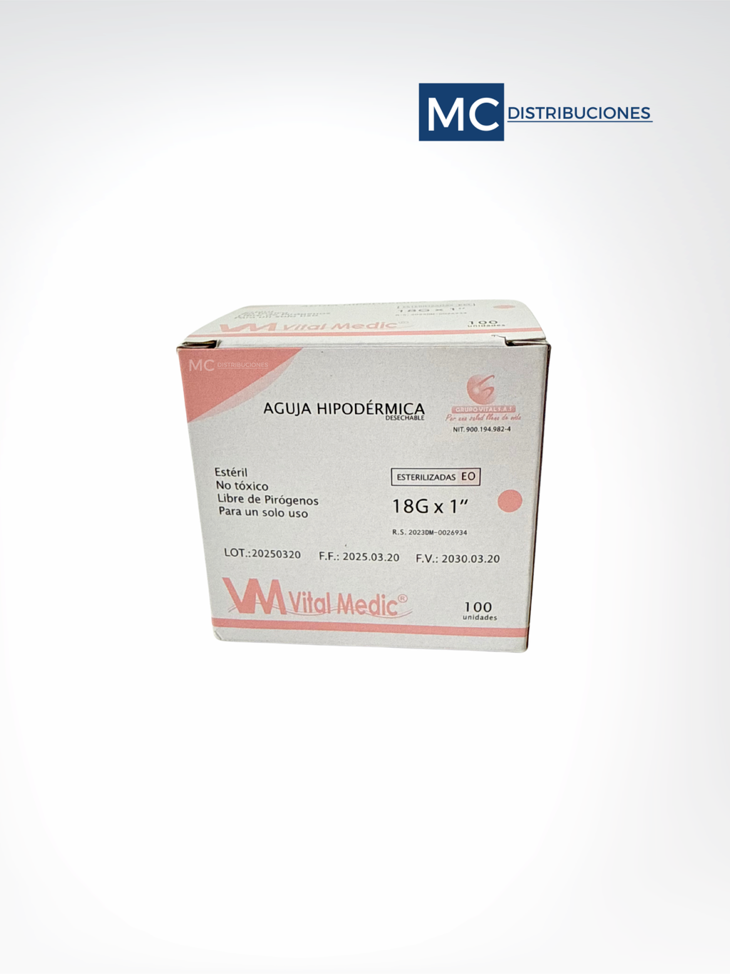 Aguja hipodérmica Caja x100 Unds
