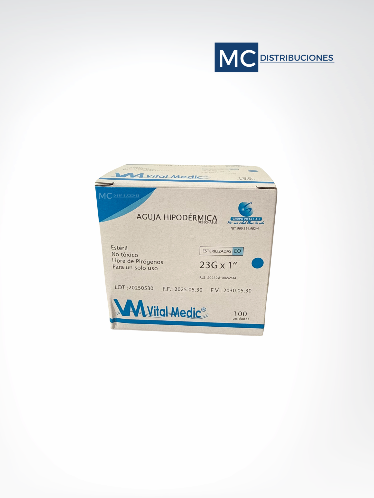 Aguja hipodérmica Caja x100 Unds