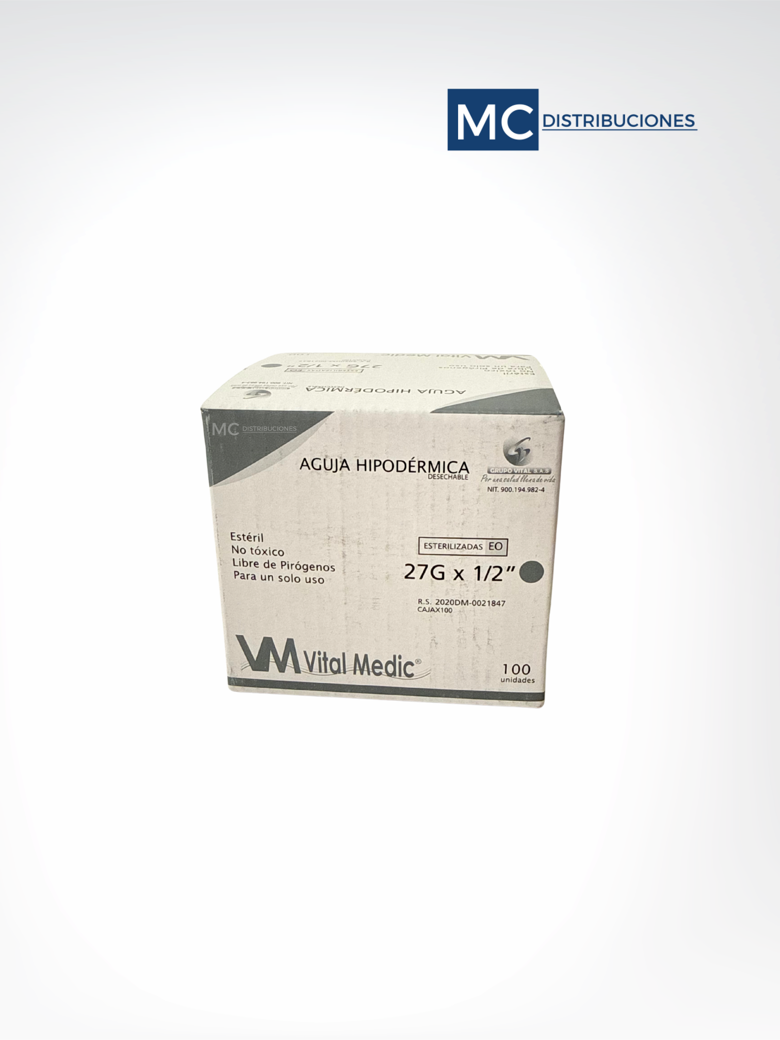 Aguja hipodérmica Caja x100 Unds