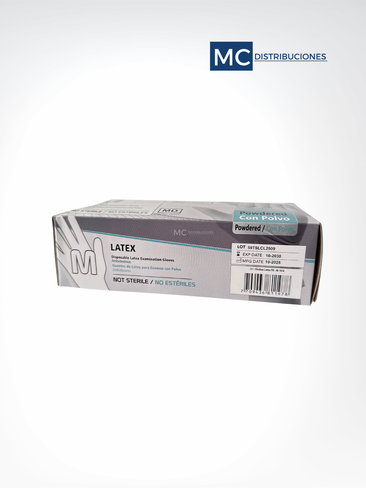 Guantes De Látex Con Polvo Caja x100 Unds