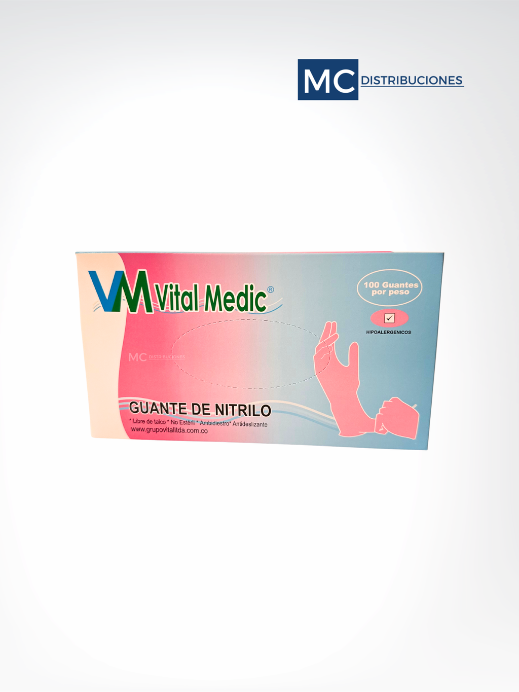 Guantes de Nitrilo Vital Medic Colores