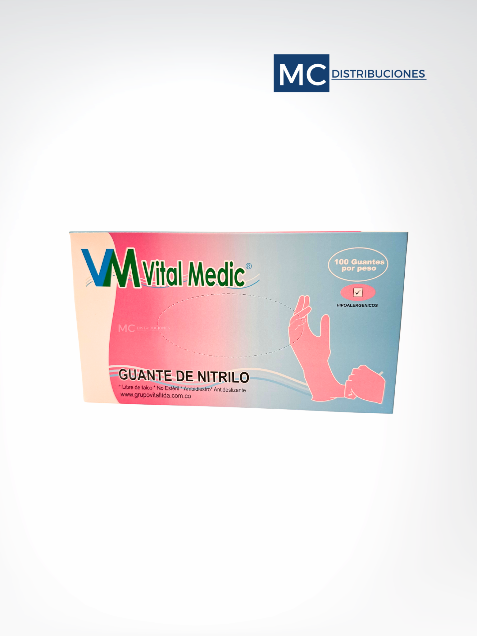Guantes de Nitrilo Vital Medic Colores