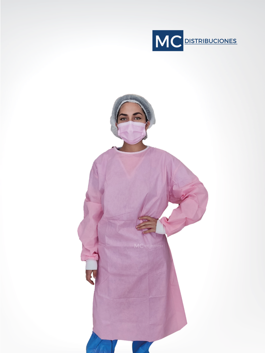 Bata Quirúrgica Rosada x05 Unidades