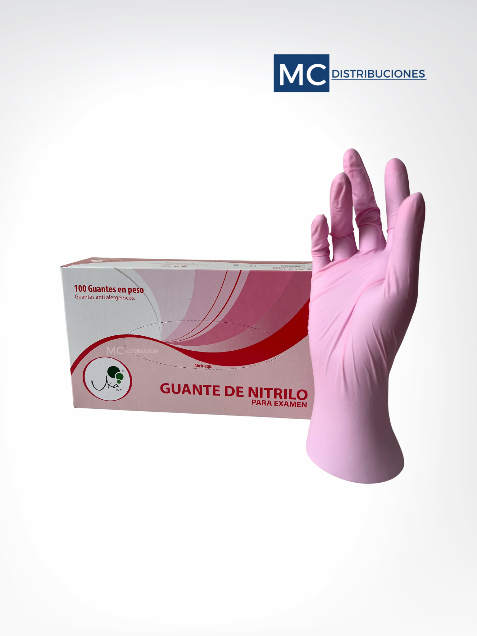 Guantes de Nitrilo Rosado Caja x100 Unds