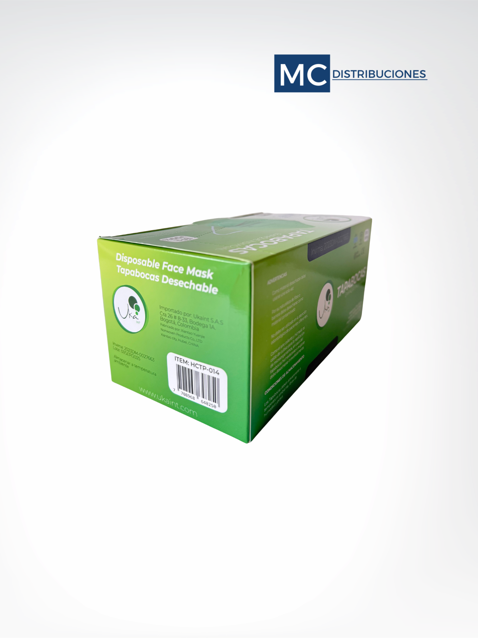 Tapabocas 3 Capas Verde Degrade