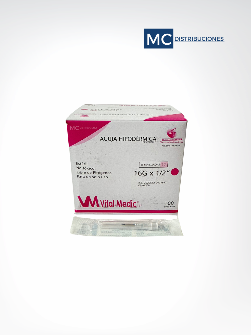 Aguja hipodérmica Caja x100 Unds