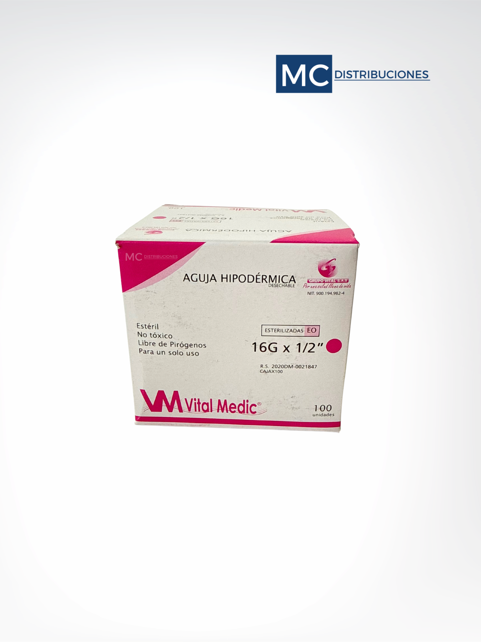 Aguja hipodérmica Caja x100 Unds