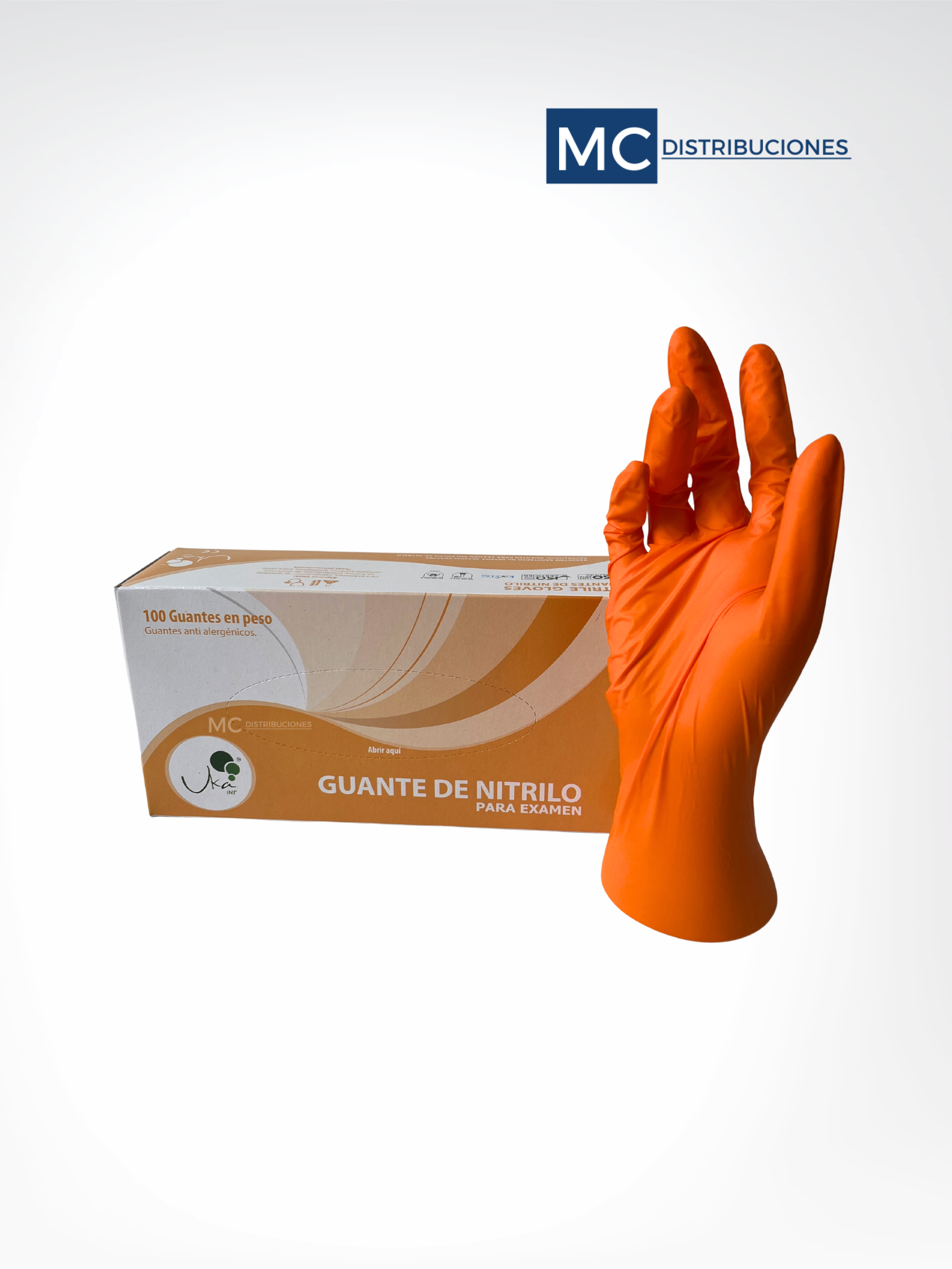 Guantes de Nitrilo Naranja