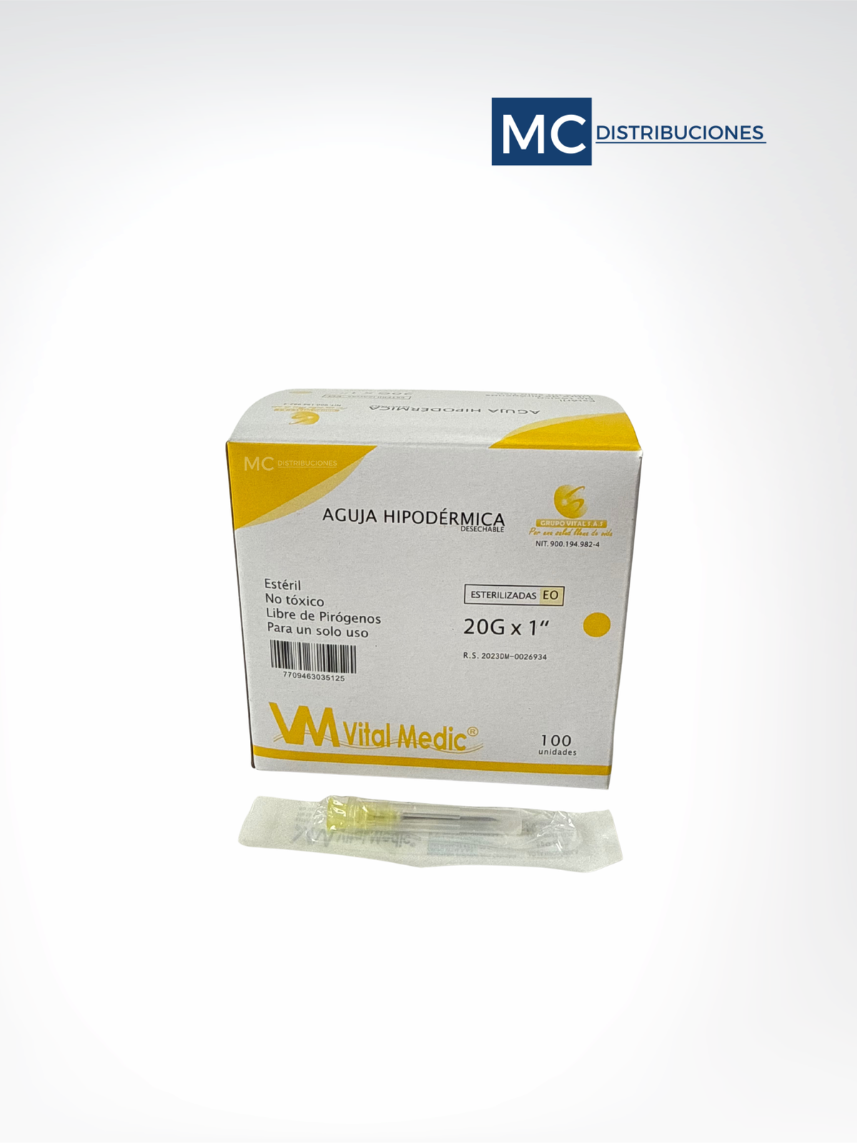 Aguja hipodérmica Caja x100 Unds