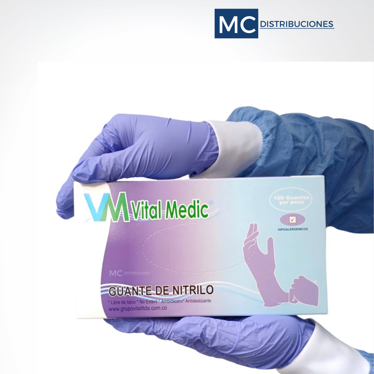 Guantes de Nitrilo Vital Medic Colores