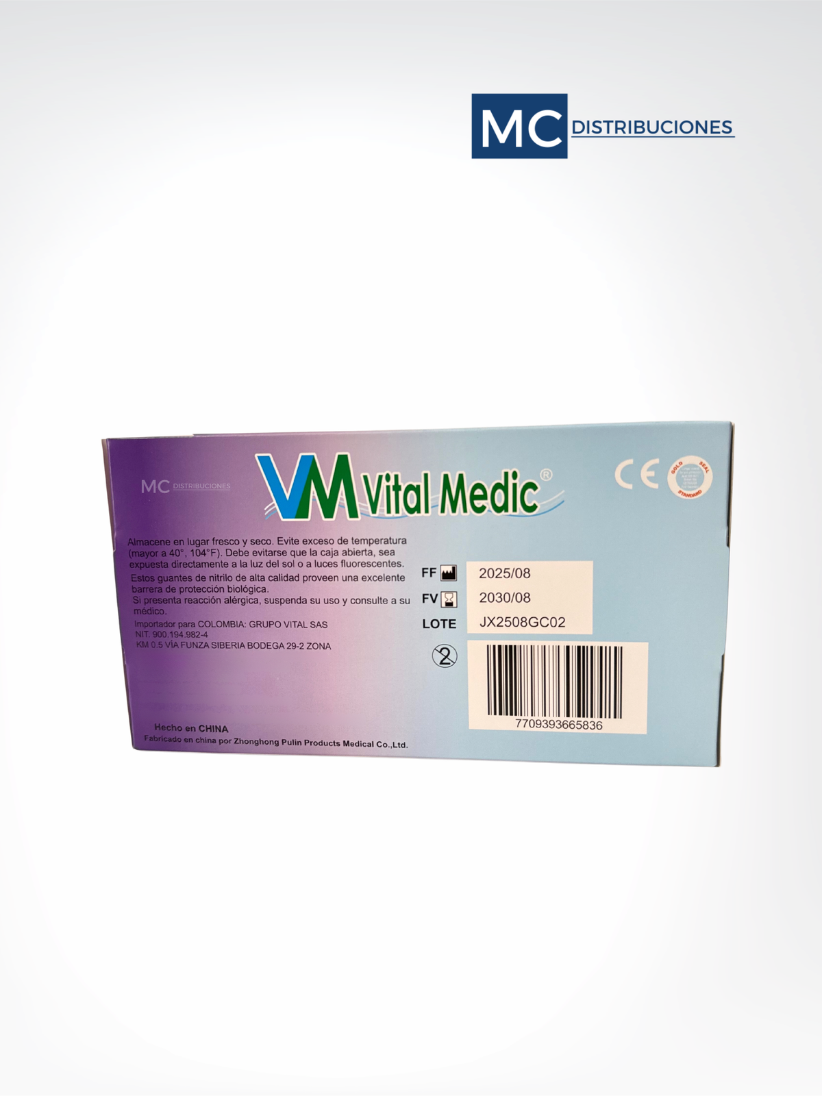 Guantes de Nitrilo Vital Medic Colores