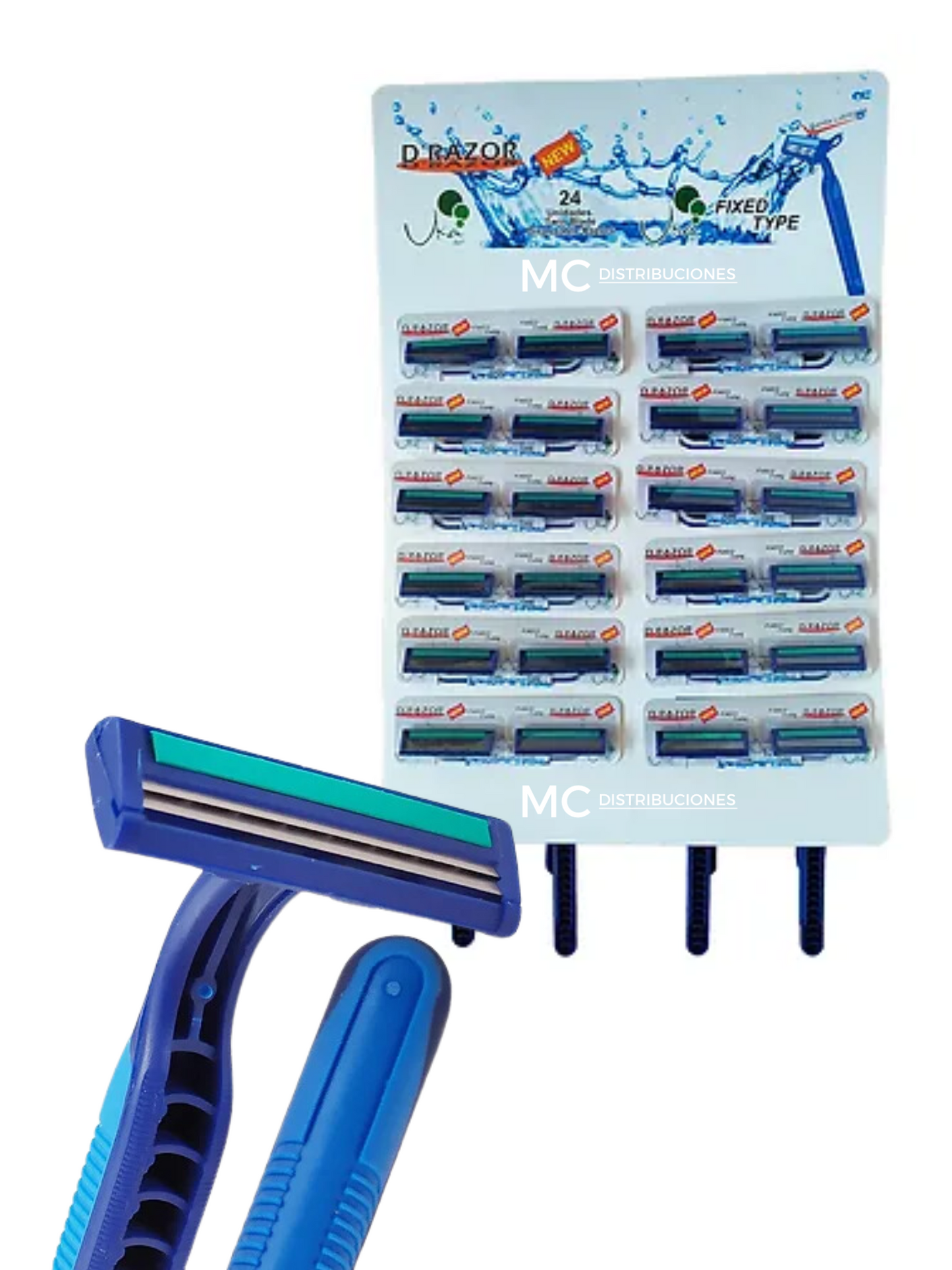 Maquina de Afeitar Azul x24 Unds 2 hojas