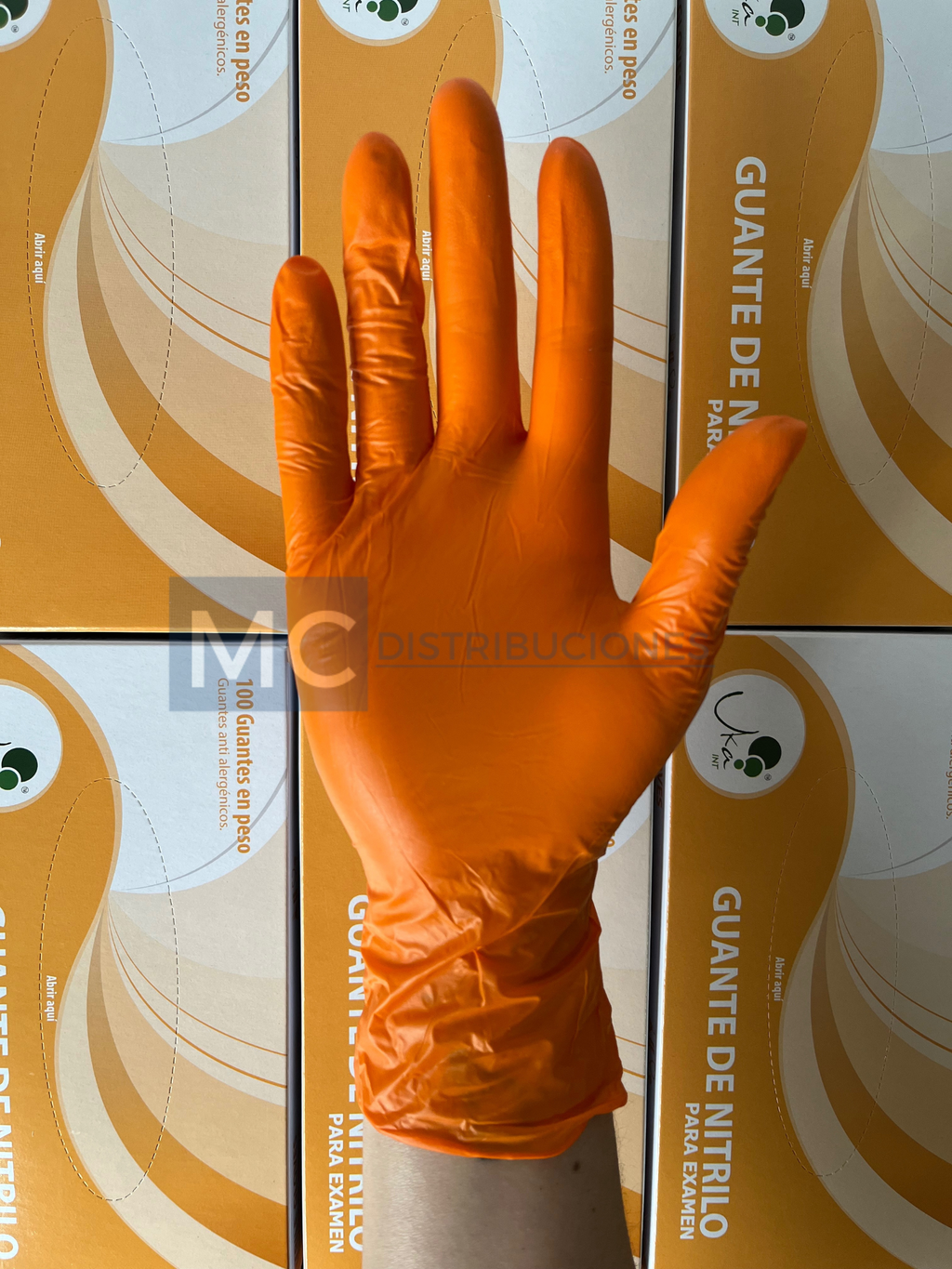 Guantes de Nitrilo Naranja