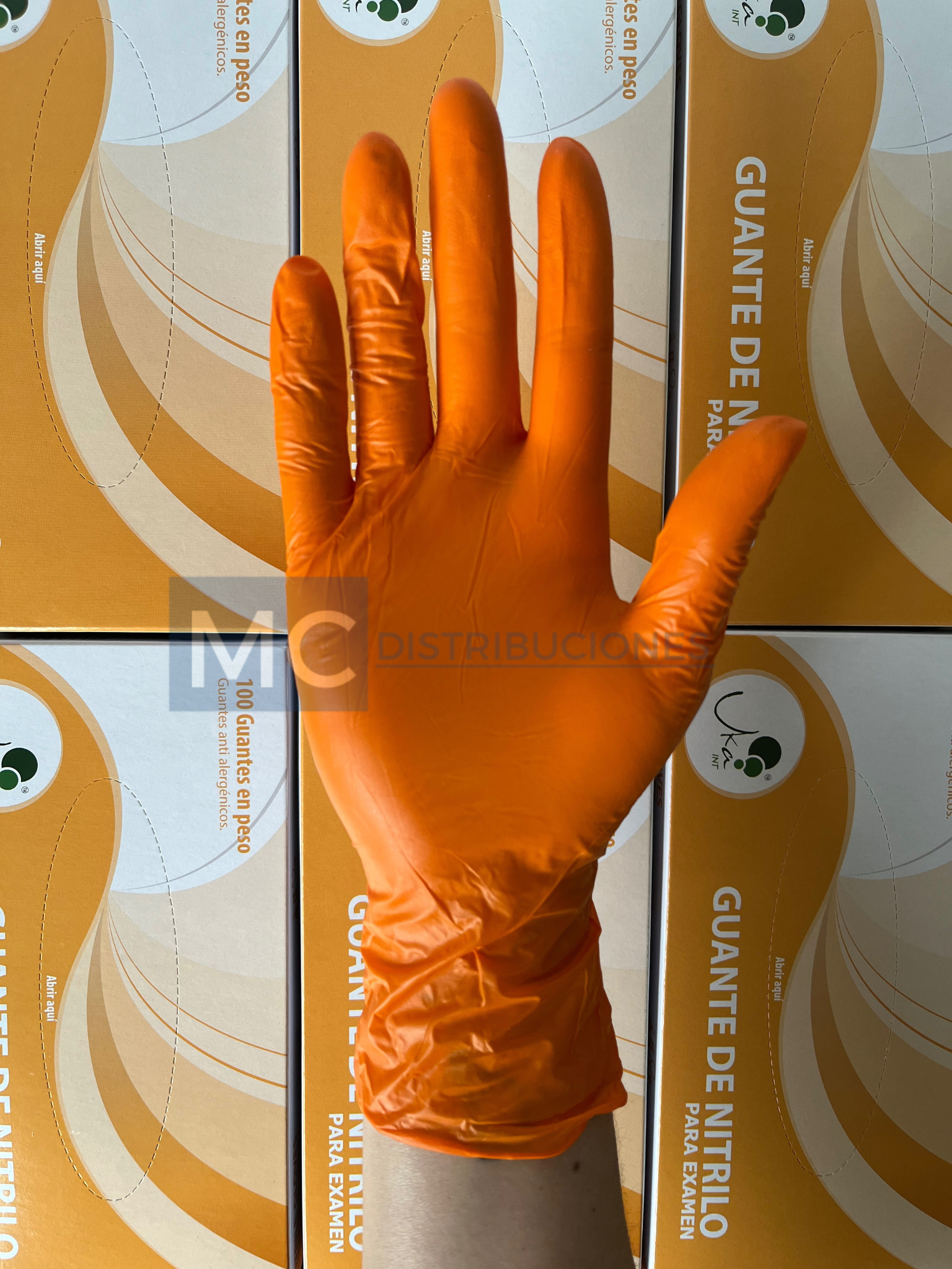 Guantes de Nitrilo Naranja