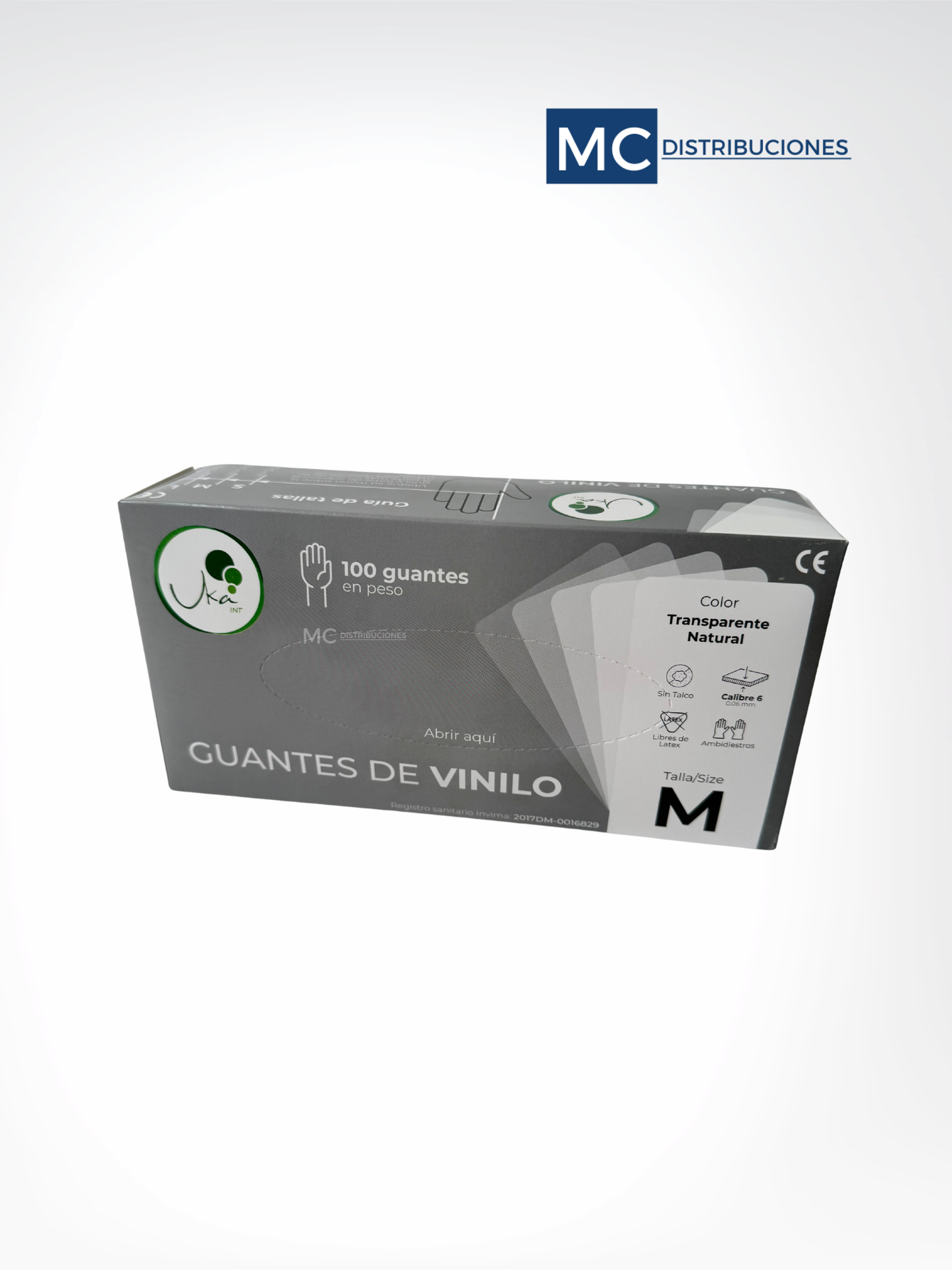 Guantes De Vinilo Caja x100 Unds