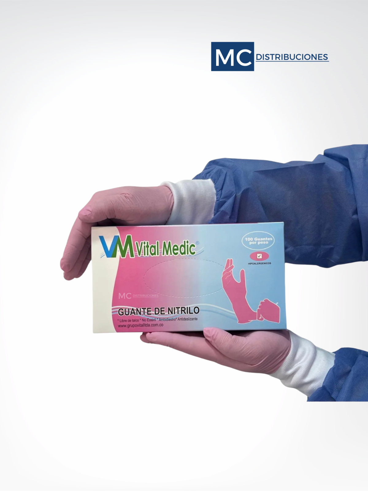 Guantes de Nitrilo Vital Medic Colores