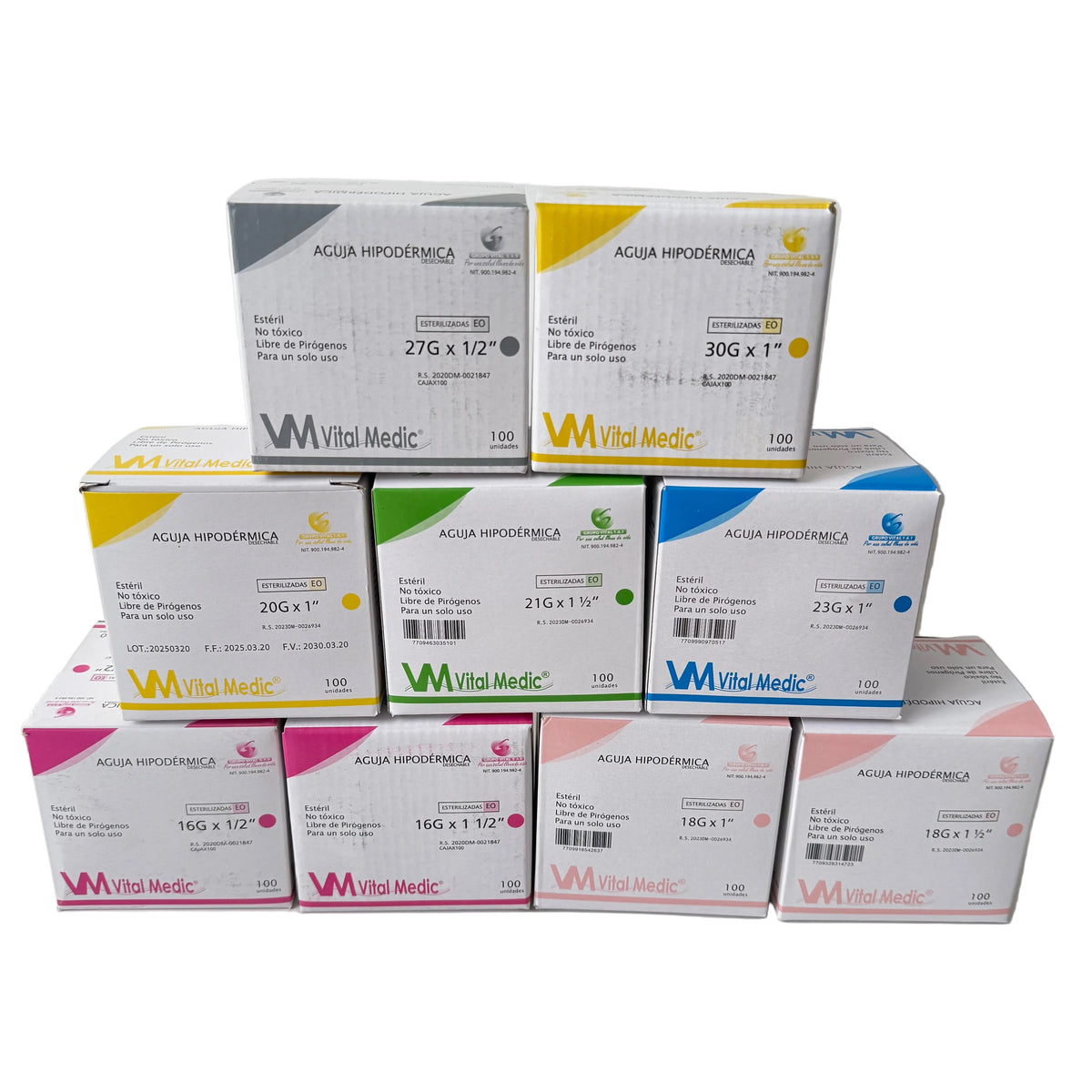 Aguja hipodérmica Caja x100 Unds
