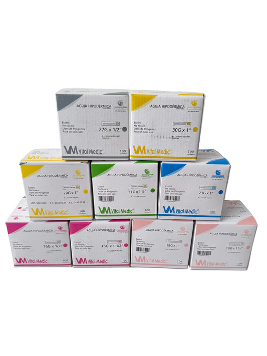Aguja hipodérmica Caja x100 Unds