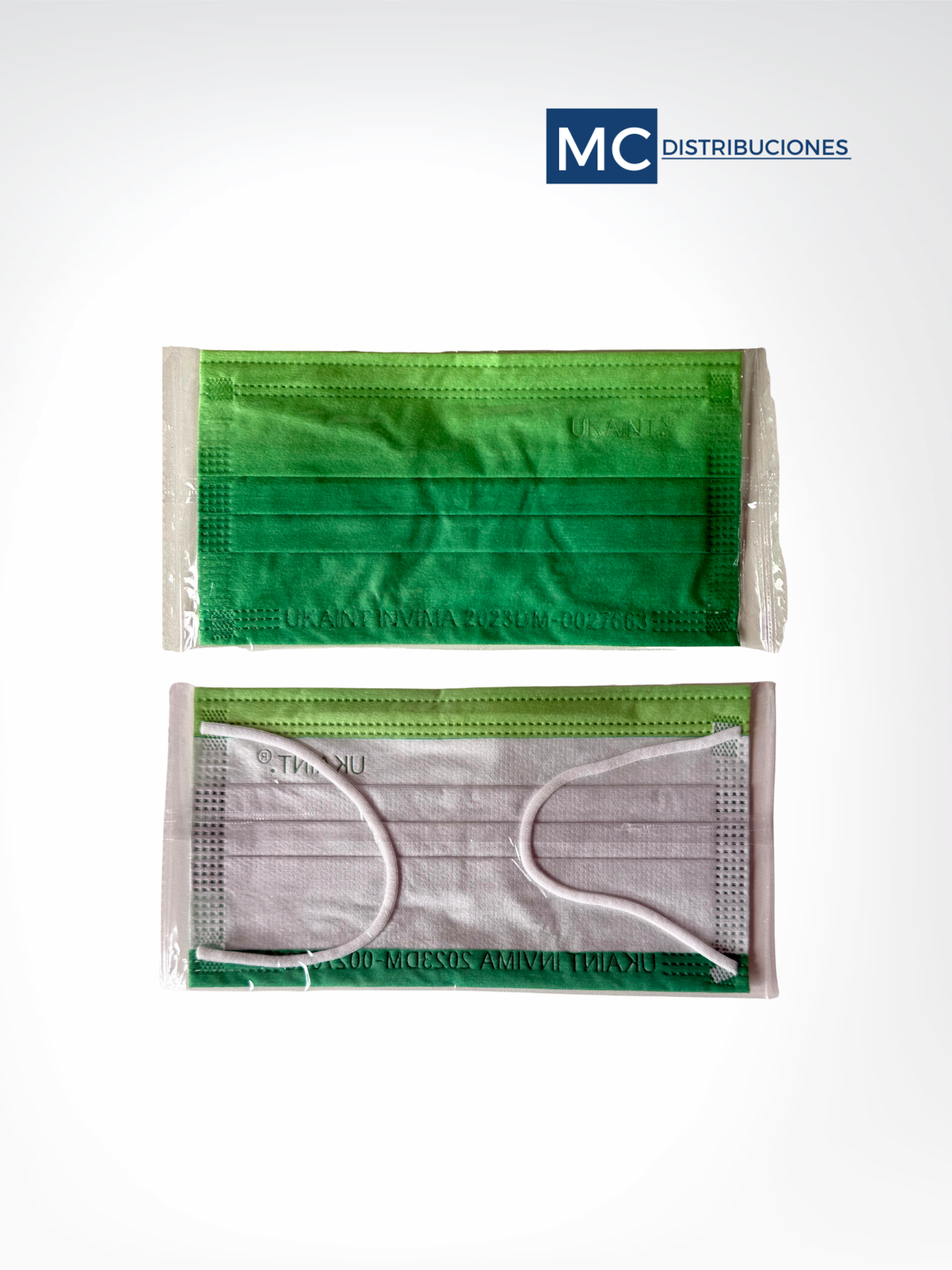 Tapabocas 3 Capas Verde Degrade