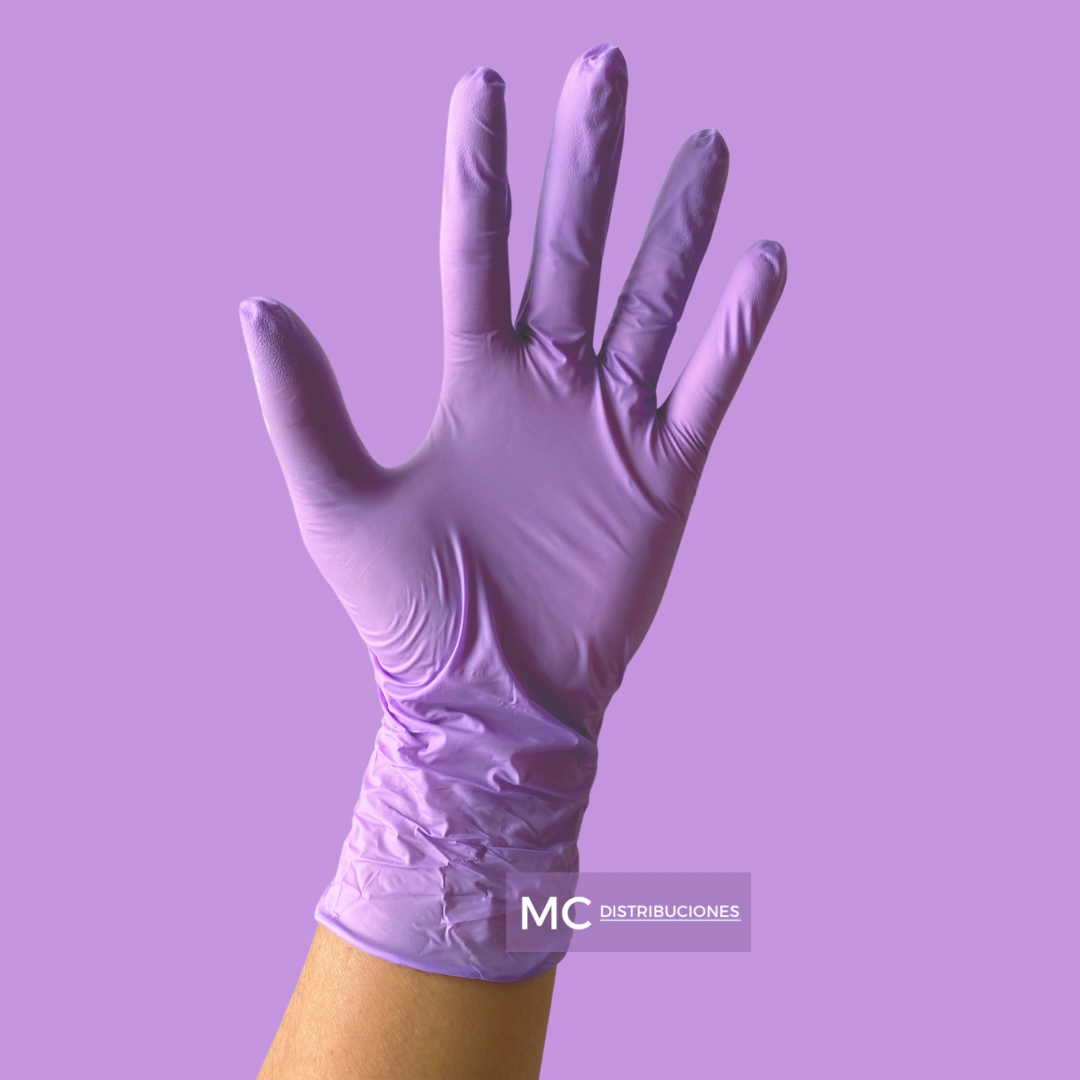 Guantes De Nitrilo Lila Caja x100 Unds